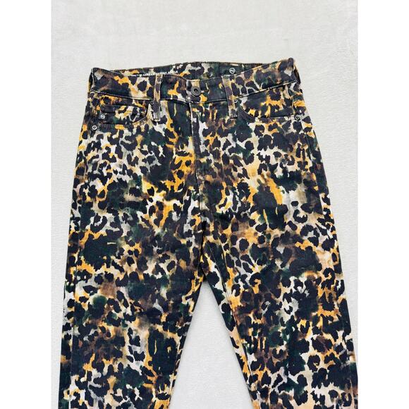 Adriano Goldschmied Pants Womens 25R Leopard Print Farrah Skinny Ankle Mid Rise - Picture 3 of 14